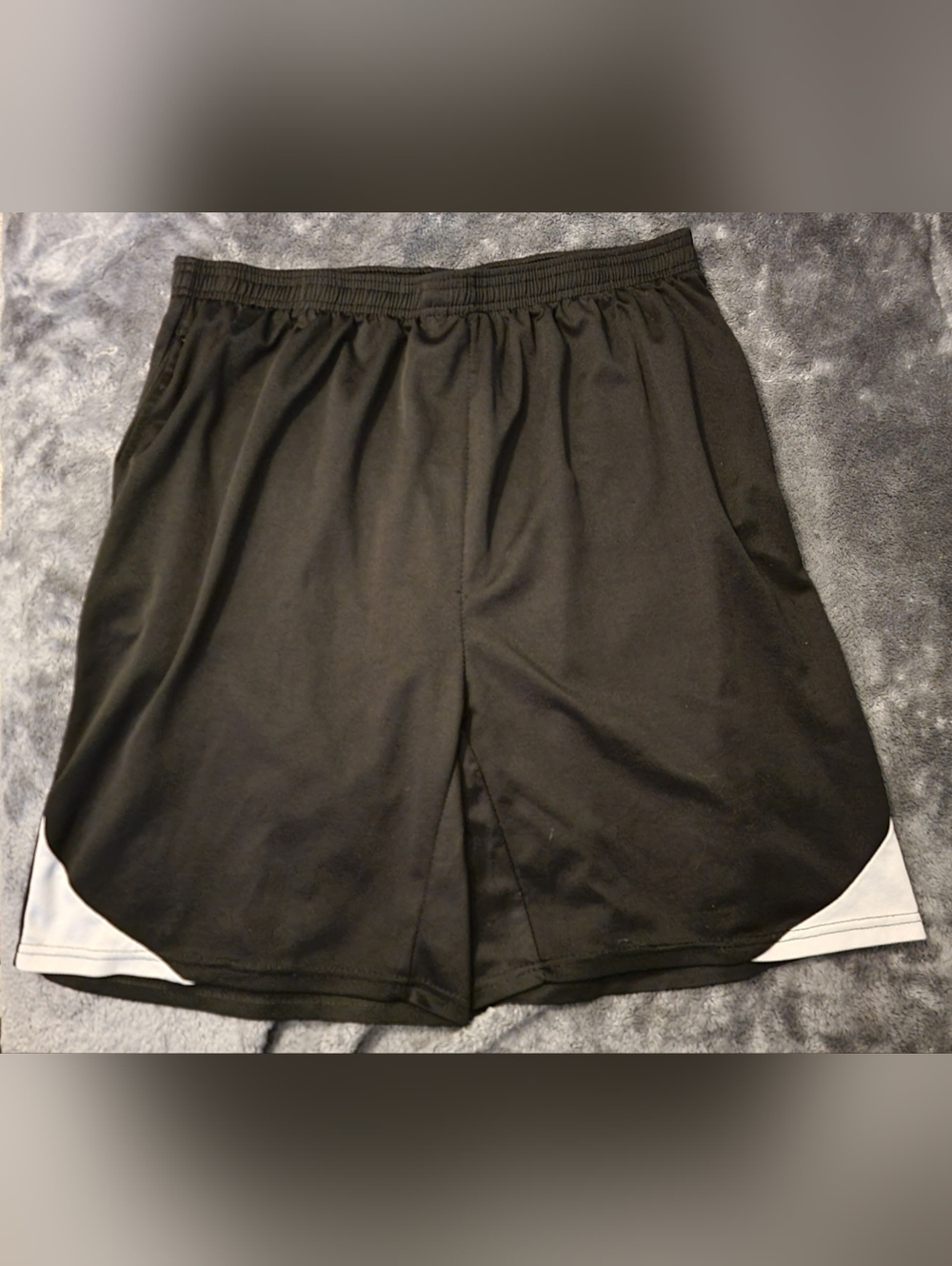 Men's Black Athletic Shorts By Real Essentials with Grey Trim